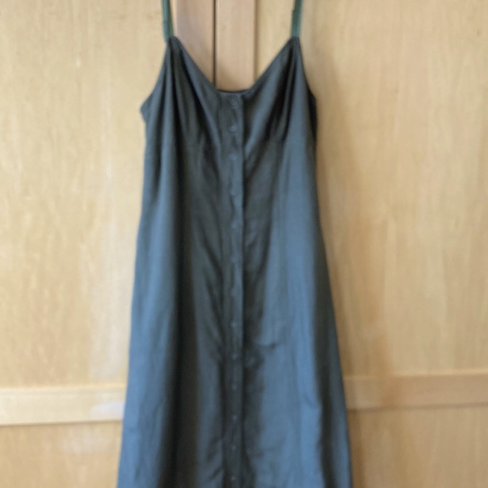 New York & Co linen sundress, size 8, olive green